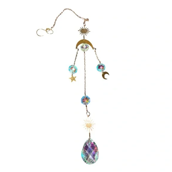 Crystal Suncatchers Hanging Decor, Prism Sun Catcher with Chain and Hook - Picture 3 of 7